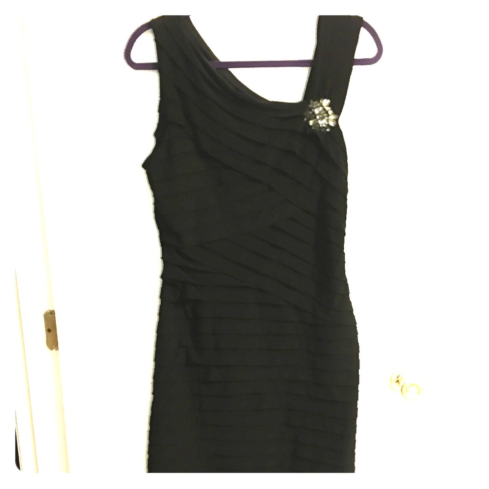Knee length black dress